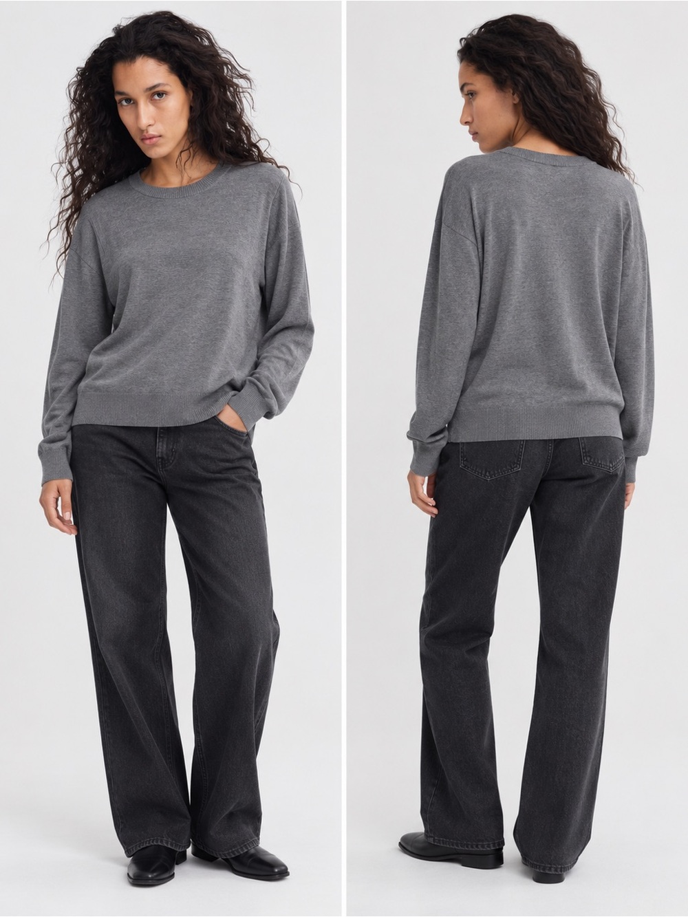 H&M Women's Crewneck Sweater in Heather Gray82% viscose NWT
